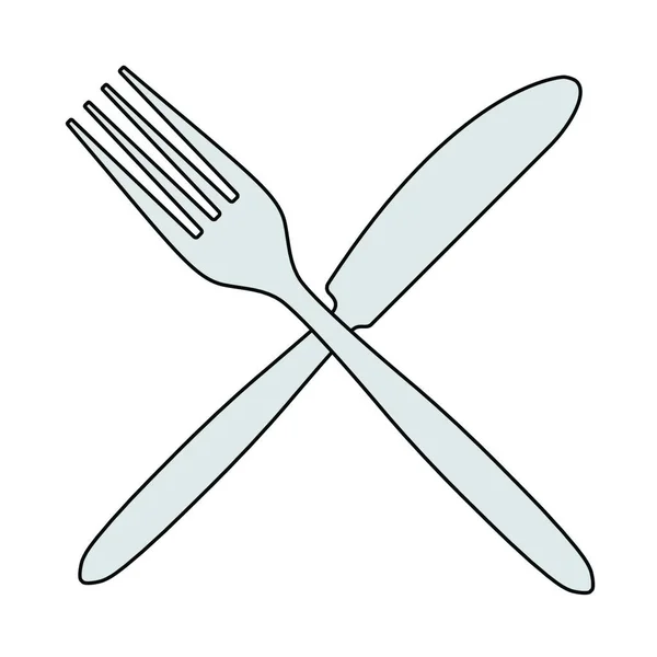 Tenedor Cuchillo Icono Ilustración Vectorial — Vector de stock
