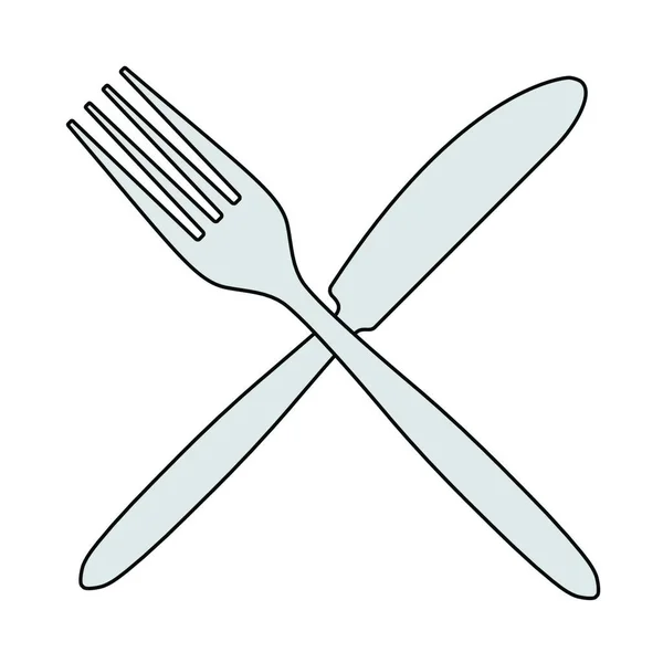 Tenedor Cuchillo Icono Ilustración Vectorial — Archivo Imágenes Vectoriales