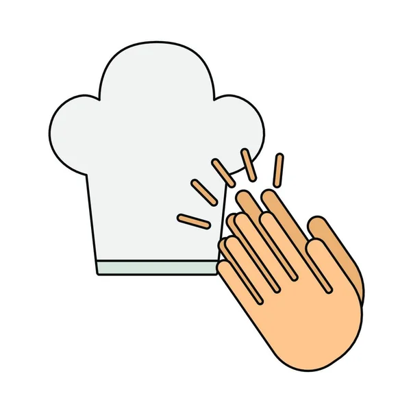 白色背景 线条风格 矢量插图上的厨师帽图标 — 图库矢量图片