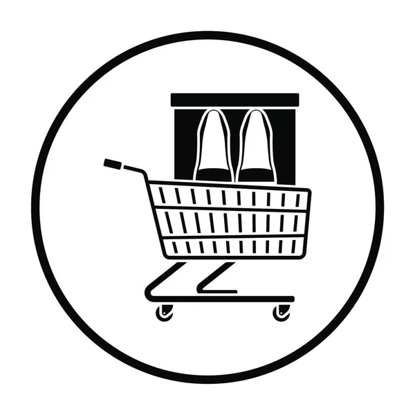 Warenkorb Symbol Umriss Illustration Der Supermarkt Trolley Vektorsymbole Für Das — Stockvektor