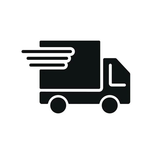 Snelle Verzending Vrachtwagen Vector Platte Glyph Pictogram Commerce Teken Grafiek — Stockvector