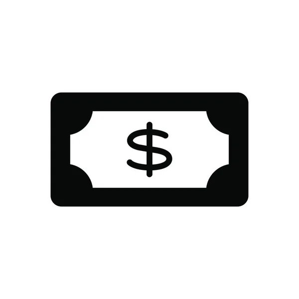 Dollar Geld Bankbiljet Glyph Pictogram Commerce Teken Grafiek Symbool Voor — Stockvector