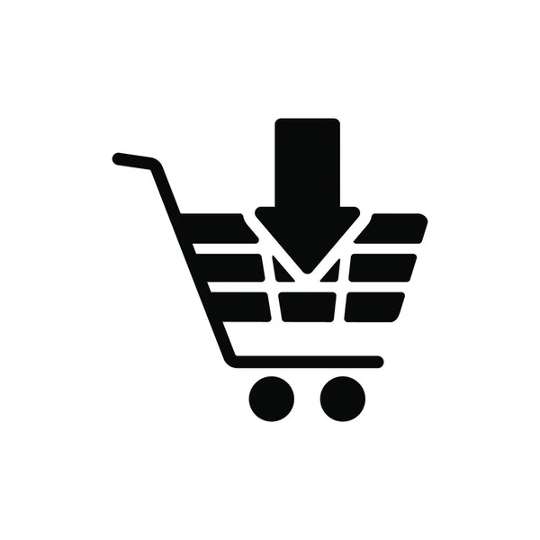 Warenkorb Mit Pfeil Glyphen Symbol Commerce Zeichen Grafik Symbol Für — Stockvektor