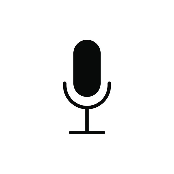 Spela Mikrofonen Mikro Vektor Glyf Ikon Handelsskylt Diagram Symbol För — Stock vektor