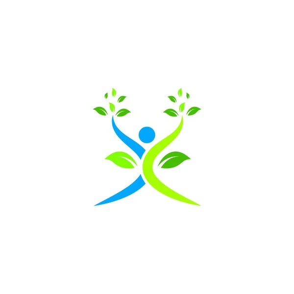 Gezond Leven Mensen Logo Template Vector Pictogram — Stockvector