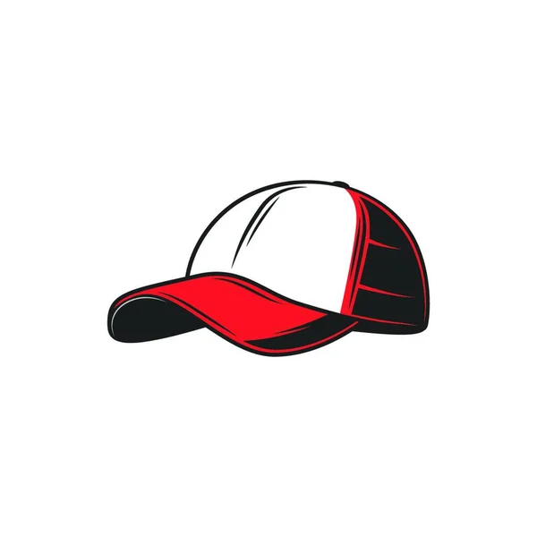Εικονίδιο Καπέλου Μπέιζμπολ Επίπεδη Απεικόνιση Του Σχεδιασμού Του Λογότυπου Φορέα — Διανυσματικό Αρχείο