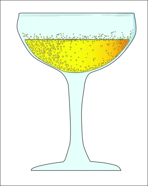 Illustrazione Vettoriale Bicchiere Champagne — Vettoriale Stock