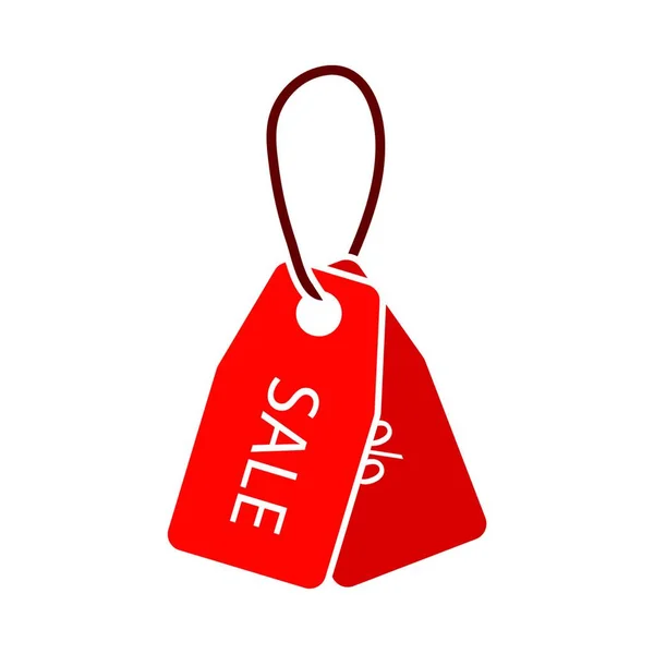 Διανυσματική Απεικόνιση Μιας Κόκκινης Τσάντας Αγορών Ετικέτα — Διανυσματικό Αρχείο