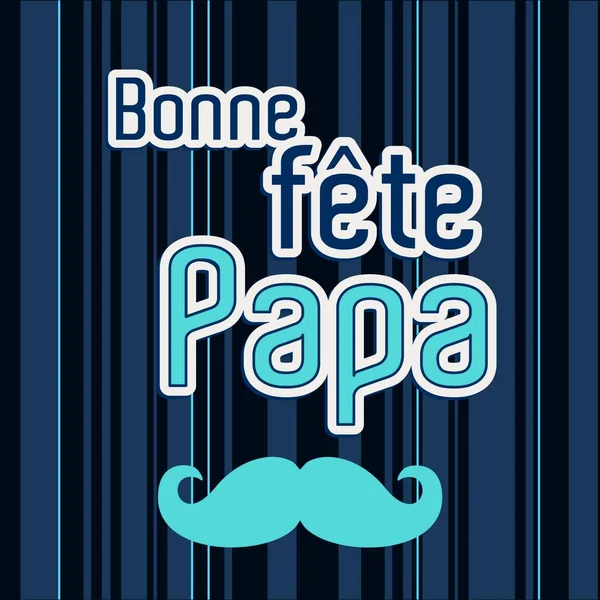French Happy Fathers Karta Dzień Pełne Elementy Wektorowe — Wektor stockowy