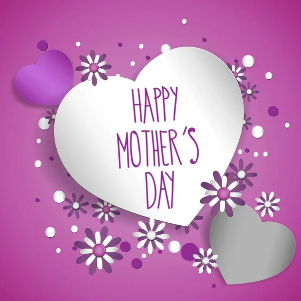 Happy Mothers Day Card Full Vector Elements — Stock Vector