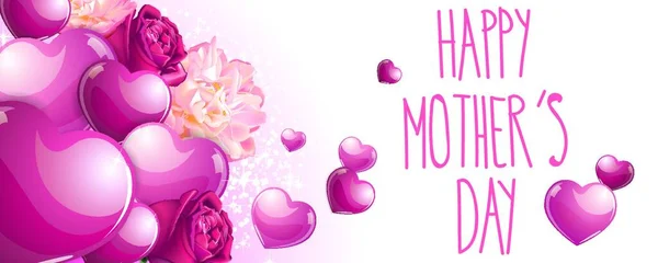 Mutlu Anneler Günü Afiş Tam Vektör Öğeleri — Stok Vektör