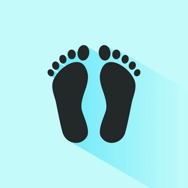 Menschliches Organ Füße Symbol Mit Farbton Auf Blauem Hintergrund Vektorillustration — Stockvektor