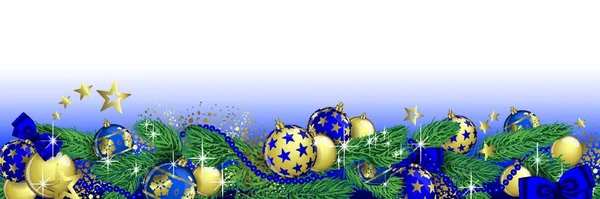 Christmas Garland Glitter Full Vector Banner — Stock Vector