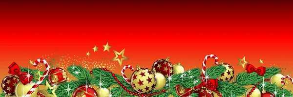 Karácsonyi Girland Csillogó Vektor Banner — Stock Vector