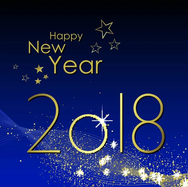 Šťastný Nový Rok 2018 Blahopřání Vektor — Stockový vektor