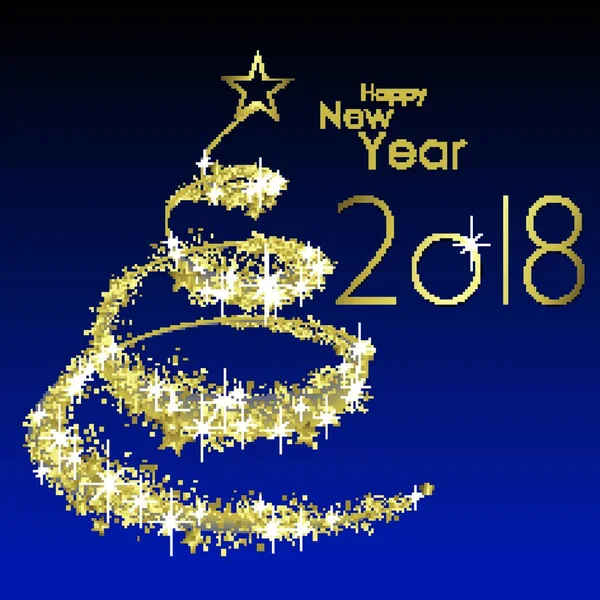 Mutlu Yeni Yıl 2018 Tebrik Kartı Vektör — Stok Vektör