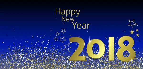 Šťastný Nový Rok 2018 Blahopřání Vektor — Stockový vektor