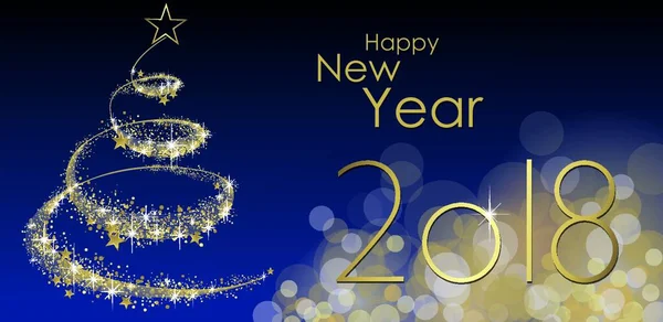 Feliz Año Nuevo 2018 Tarjeta Felicitación Vector — Archivo Imágenes Vectoriales