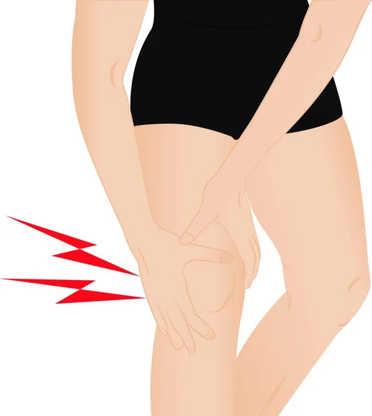 Schmerzen Knie Wegen Verletzung Vektor Illustration — Stockvektor