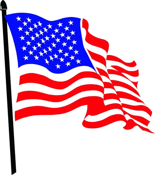 Drapeau Des Usa Agitant Vent Illustration Vectorielle — Image vectorielle