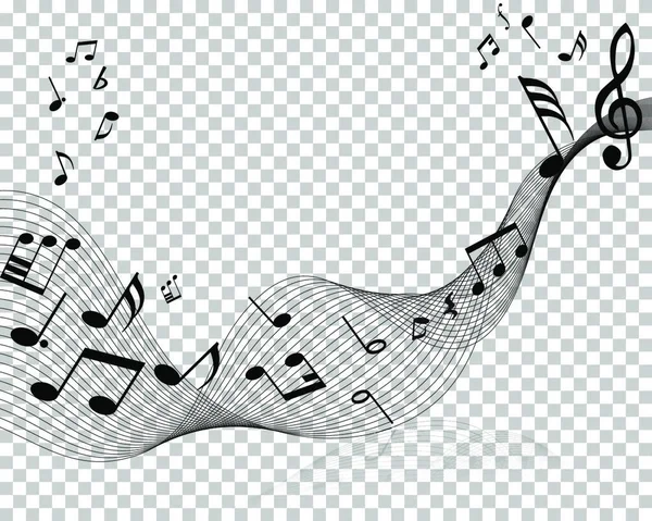 Notas Musicales Con Clave Agudos Nota Musical — Archivo Imágenes Vectoriales