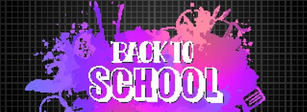 Back School Doodles Full Vector Banner — Stock Vector