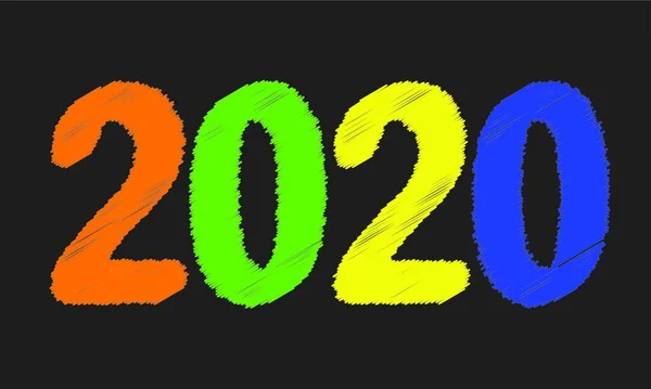 Una Pizarra Con Mensaje Para 2020 Negro — Vector de stock