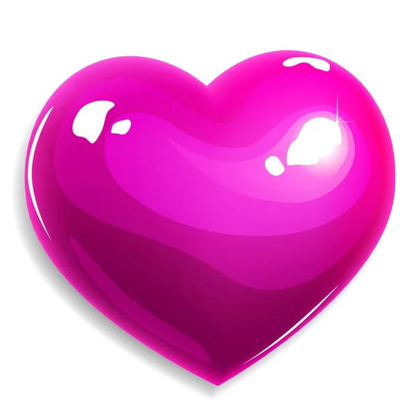 Vektor Růžová Láska Srdce Izolované Bílém Pozadí — Stockový vektor