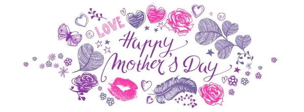 Happy Mother Day Full Vector Large Banner — Stock Vector
