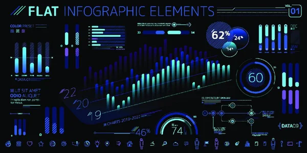 Flat Infographic Elements Collection — Stock vektor