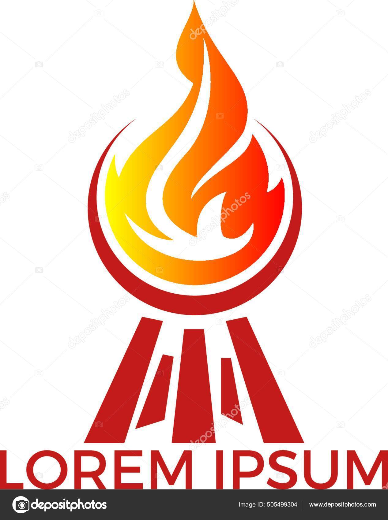 Flame - ilustração do conceito de logotipo vetorial. Sinal de fogo