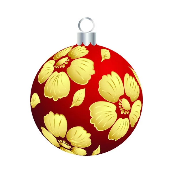 白地に隔離されたクリスマスボール — ストックベクタ