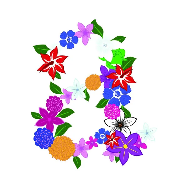 Floral Μοτίβο Λουλούδια Και Φύλλα Διανυσματική Απεικόνιση — Διανυσματικό Αρχείο