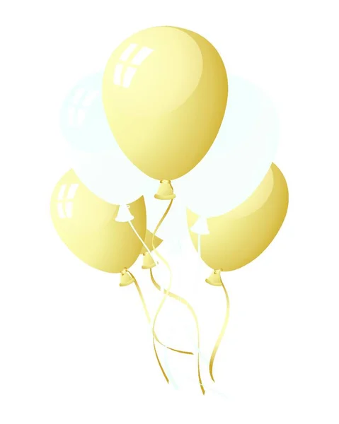 Bunte Luftballons Isoliert Auf Weißem Hintergrund — Stockvektor