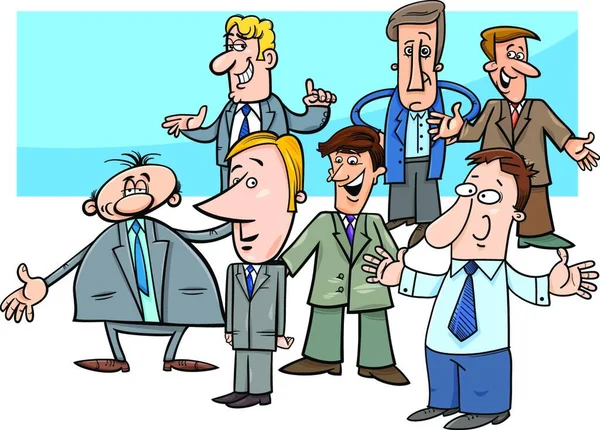 商人或经理和办公室工作人员人物组的卡通插图 — 图库矢量图片