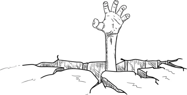 骨格のある男の手描きのスケッチ — ストックベクタ