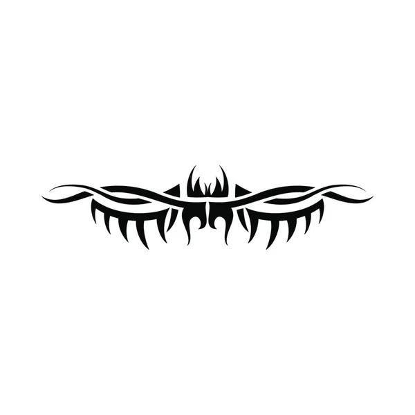 Silhouette Noire Tatouage Sur Fond Blanc — Image vectorielle