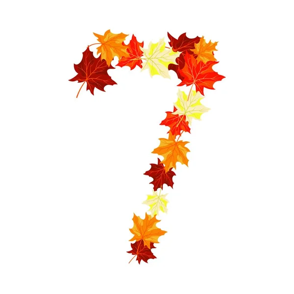Autumn Leaves Fall Season Number — Stock Vector