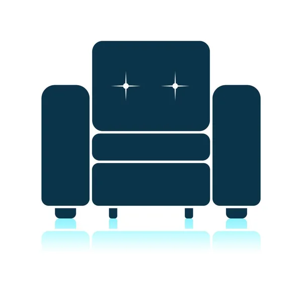Sofa Icon Flat Style Isolated White Background Furniture Symbol Vector — Stock Vector