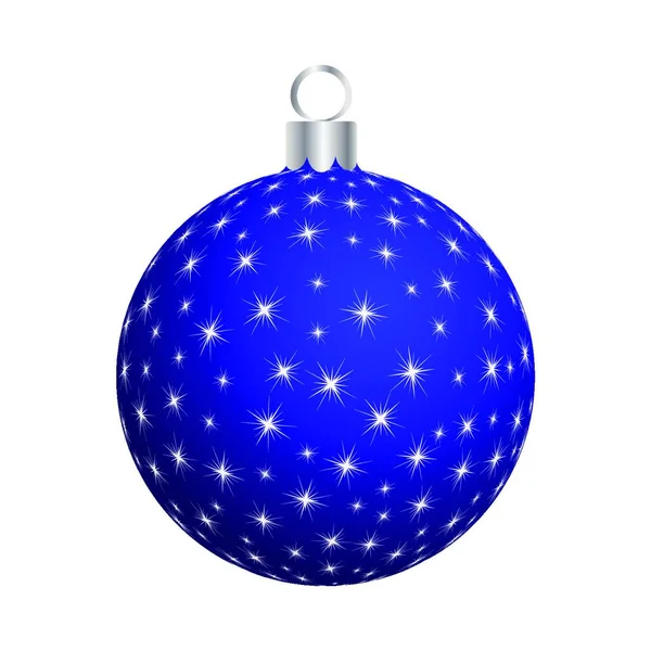 Bola Azul Navidad Aislada Sobre Fondo Blanco — Archivo Imágenes Vectoriales