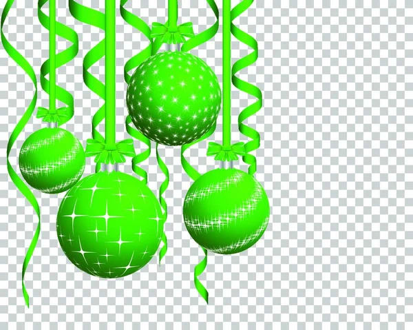 Bolas Navidad Con Fondo Verde Blanco — Archivo Imágenes Vectoriales