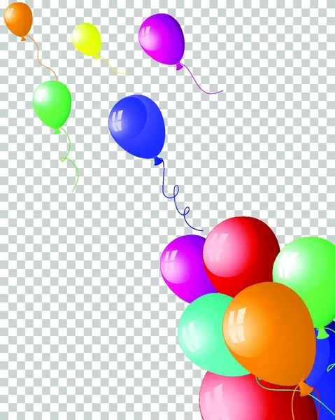 Bunte Luftballons Hintergrund Mit Konfetti Vektorillustration — Stockvektor