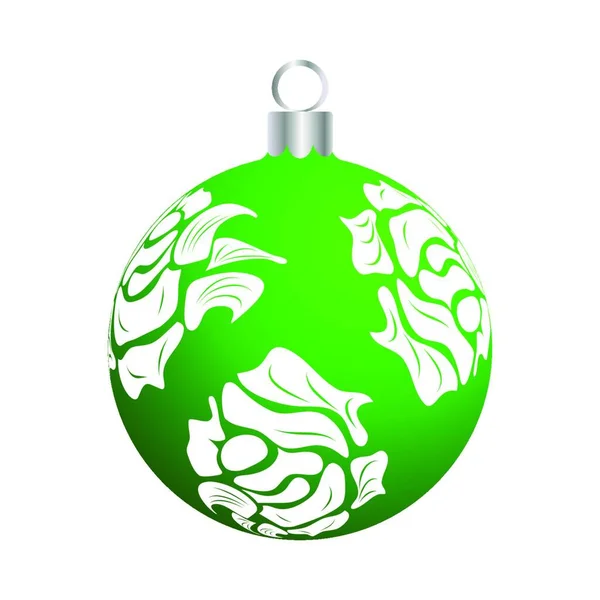 Beyaz Arkaplanda Izole Edilmiş Noel Topu — Stok Vektör