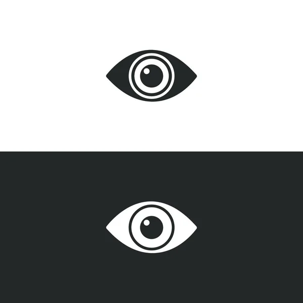 Körper Spürt Vision Augensymbol Auf Schwarzem Und Weißem Hintergrund Vektorillustration — Stockvektor