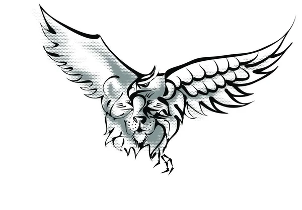 Векторна Ілюстрація Татуювання Крилами Птахом — стоковий вектор