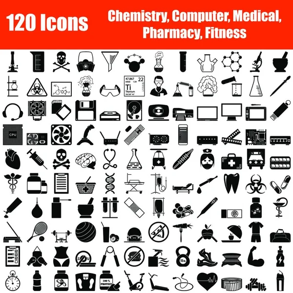 Medical Health Care Icons Set Glyph Style Any Design — Stock Vector