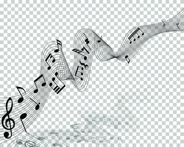 Μουσική Νότες Φόντο Εικονογράφηση Διανύσματος — Διανυσματικό Αρχείο