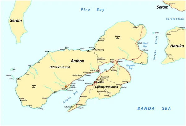 Mapa Isla Indonesia Ambon Perteneciente Los Maluks — Archivo Imágenes Vectoriales