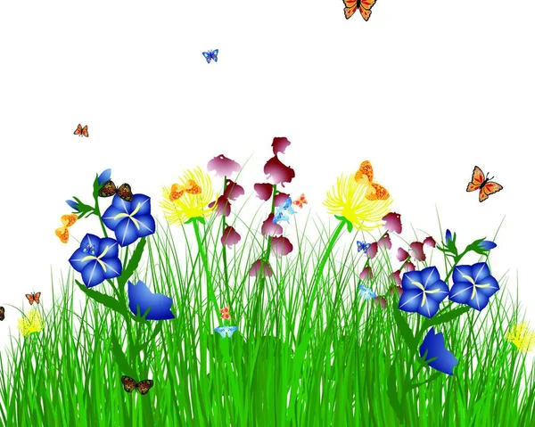 Jarní Květiny Vektorová Ilustrace — Stockový vektor