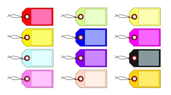 Una Colección Seis Etiquetas Colores Pastel Sobre Fondo Blanco — Archivo Imágenes Vectoriales